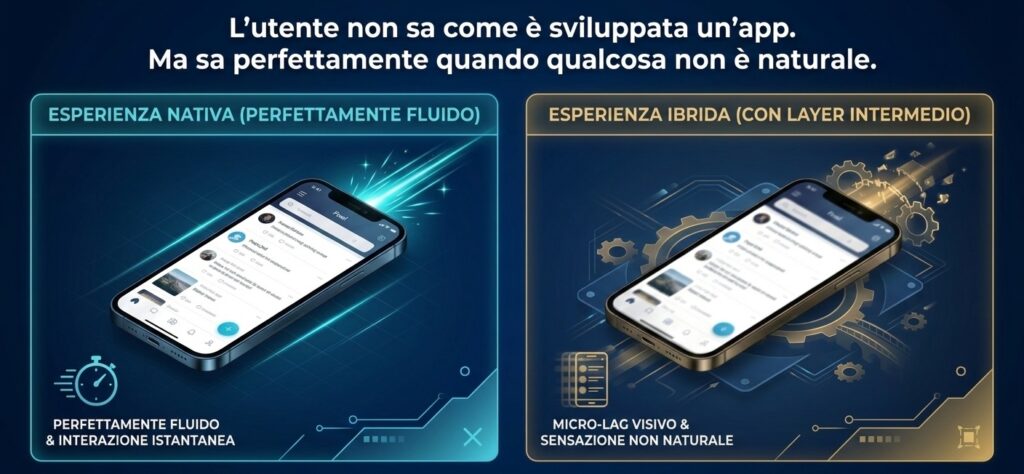 Sensazioni dell'utente nell'utilizzo delle app native e delle app ibride